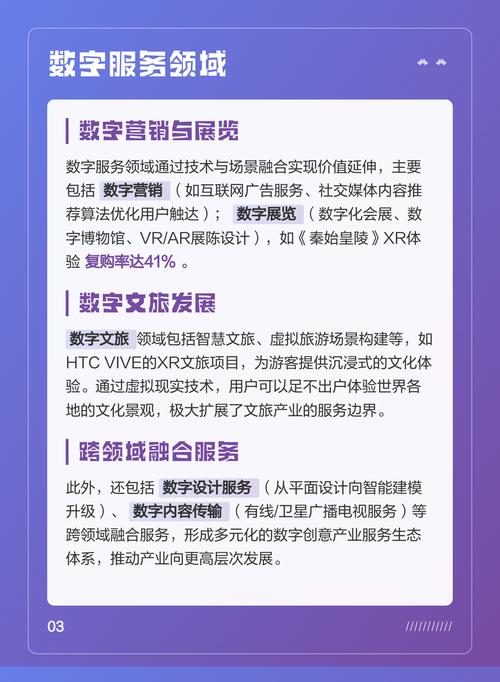 数字经济与文化创意深度融合的新兴领域,已形成内容,技术,服务融合的"